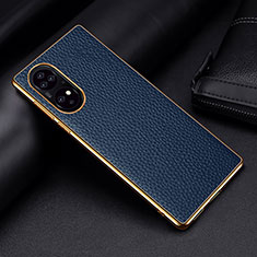 Coque Luxe Cuir Housse Etui DL2 pour Huawei P50 Bleu