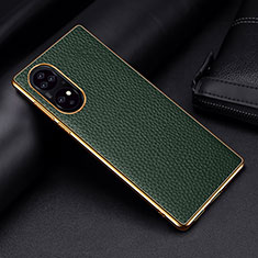 Coque Luxe Cuir Housse Etui DL2 pour Huawei P50 Vert