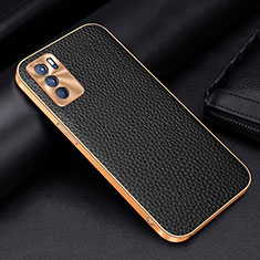 Coque Luxe Cuir Housse Etui DL2 pour Oppo Reno6 5G Noir