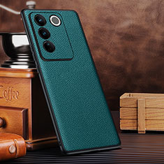 Coque Luxe Cuir Housse Etui DL2 pour Vivo V27 5G Vert