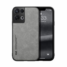 Coque Luxe Cuir Housse Etui DY1 pour Oppo Reno9 5G Gris