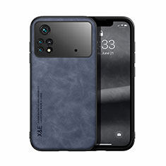 Coque Luxe Cuir Housse Etui DY1 pour Xiaomi Poco M4 Pro 4G Bleu