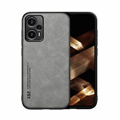 Coque Luxe Cuir Housse Etui DY1 pour Xiaomi Redmi Note 12 Turbo 5G Gris