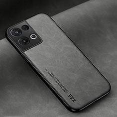 Coque Luxe Cuir Housse Etui DY2 pour Oppo Reno9 Pro+ Plus 5G Gris