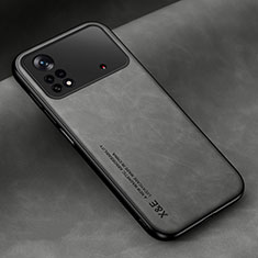 Coque Luxe Cuir Housse Etui DY2 pour Xiaomi Poco X4 Pro 5G Gris