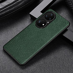 Coque Luxe Cuir Housse Etui GS1 pour Huawei P50 Vert