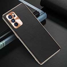 Coque Luxe Cuir Housse Etui GS1 pour Oppo Reno6 Pro 5G India Noir