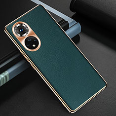 Coque Luxe Cuir Housse Etui GS3 pour Huawei Honor 50 5G Vert