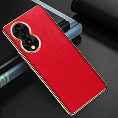 Coque Luxe Cuir Housse Etui GS3 pour Huawei Honor 80 5G Rouge