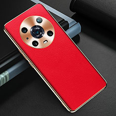 Coque Luxe Cuir Housse Etui GS3 pour Huawei Honor Magic4 Pro 5G Rouge