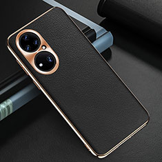 Coque Luxe Cuir Housse Etui GS3 pour Huawei P50 Noir