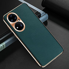 Coque Luxe Cuir Housse Etui GS3 pour Huawei P50 Vert