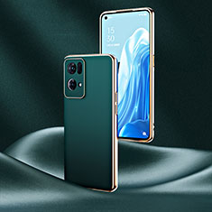 Coque Luxe Cuir Housse Etui GS4 pour Oppo Reno7 Pro 5G Vert