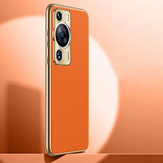 Coque Luxe Cuir Housse Etui JB1 pour Huawei P60 Orange