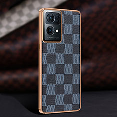 Coque Luxe Cuir Housse Etui JB1 pour Oppo Reno7 Pro 5G Bleu