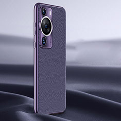 Coque Luxe Cuir Housse Etui JB2 pour Huawei P60 Pro Violet