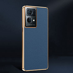 Coque Luxe Cuir Housse Etui JB2 pour Oppo Reno7 Pro 5G Bleu