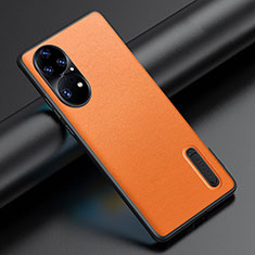 Coque Luxe Cuir Housse Etui JB3 pour Huawei P50e Orange