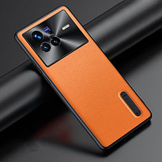 Coque Luxe Cuir Housse Etui JB3 pour Vivo X80 5G Orange