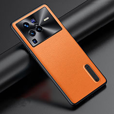 Coque Luxe Cuir Housse Etui JB3 pour Vivo X80 Pro 5G Orange