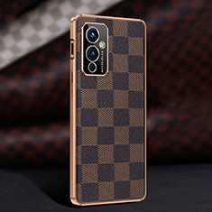 Coque Luxe Cuir Housse Etui JB4 pour OnePlus 9 5G Marron