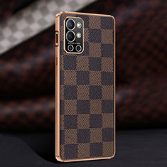 Coque Luxe Cuir Housse Etui JB4 pour OnePlus 9R 5G Marron