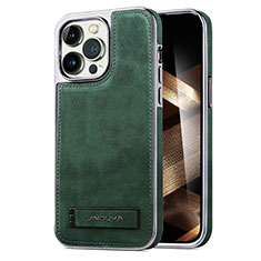 Coque Luxe Cuir Housse Etui JD1 pour Apple iPhone 15 Pro Max Vert