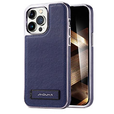 Coque Luxe Cuir Housse Etui JD1 pour Apple iPhone 16 Pro Max Bleu