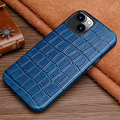 Coque Luxe Cuir Housse Etui L01 pour Apple iPhone 13 Bleu