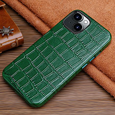 Coque Luxe Cuir Housse Etui L01 pour Apple iPhone 14 Vert