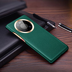 Coque Luxe Cuir Housse Etui L01 pour Huawei Mate 40 Vert