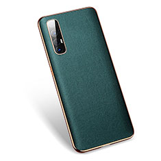 Coque Luxe Cuir Housse Etui L01 pour Oppo Reno3 Pro Vert