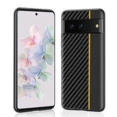 Coque Luxe Cuir Housse Etui LC1 pour Google Pixel 7 5G Jaune