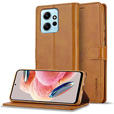 Coque Luxe Cuir Housse Etui LC1 pour Xiaomi Redmi Note 12 4G Marron