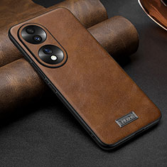 Coque Luxe Cuir Housse Etui LD1 pour Huawei Honor 70 5G Marron