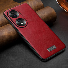 Coque Luxe Cuir Housse Etui LD1 pour Huawei Honor 70 5G Rouge