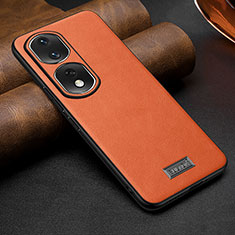 Coque Luxe Cuir Housse Etui LD1 pour Huawei Honor 80 Pro 5G Orange