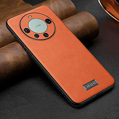 Coque Luxe Cuir Housse Etui LD1 pour Huawei Mate 60 Orange