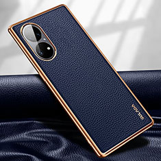 Coque Luxe Cuir Housse Etui LD1 pour Huawei P50 Bleu