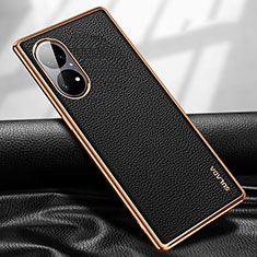 Coque Luxe Cuir Housse Etui LD1 pour Huawei P50e Noir