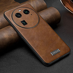 Coque Luxe Cuir Housse Etui LD1 pour Oppo Find X6 5G Marron