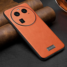 Coque Luxe Cuir Housse Etui LD1 pour Oppo Find X6 Pro 5G Orange