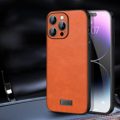 Coque Luxe Cuir Housse Etui LD2 pour Apple iPhone 16 Pro Orange