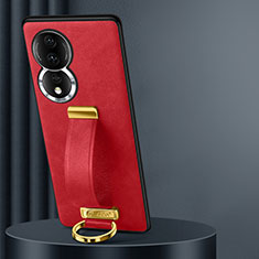 Coque Luxe Cuir Housse Etui LD2 pour Huawei Honor 80 5G Rouge