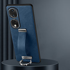 Coque Luxe Cuir Housse Etui LD2 pour Huawei Honor 80 Pro 5G Bleu