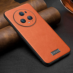 Coque Luxe Cuir Housse Etui LD2 pour Huawei Honor Magic5 Pro 5G Orange