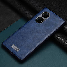 Coque Luxe Cuir Housse Etui LD2 pour Huawei P50 Pro Bleu