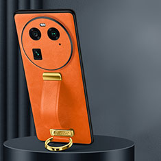 Coque Luxe Cuir Housse Etui LD2 pour Oppo Find X6 5G Orange