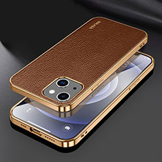 Coque Luxe Cuir Housse Etui LD3 pour Apple iPhone 13 Marron