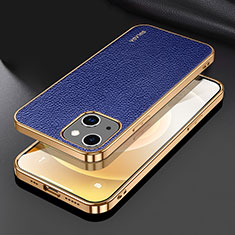 Coque Luxe Cuir Housse Etui LD3 pour Apple iPhone 14 Plus Bleu